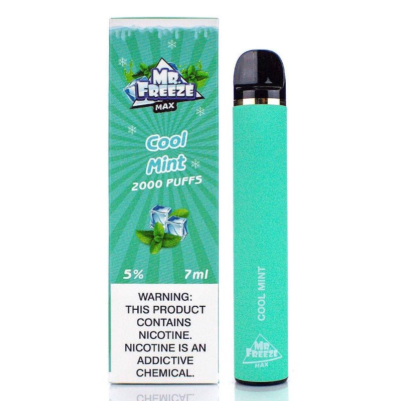 Mr. Freeze Max Disposable Device 5% (Individual) - 2000 Puffs cool mint with packaging