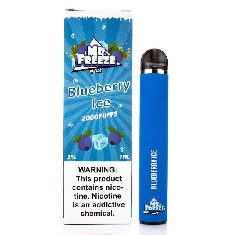 Mr. Freeze Max Disposable Device 5% (Individual) - 2000 Puffs blueberry ice with packaging