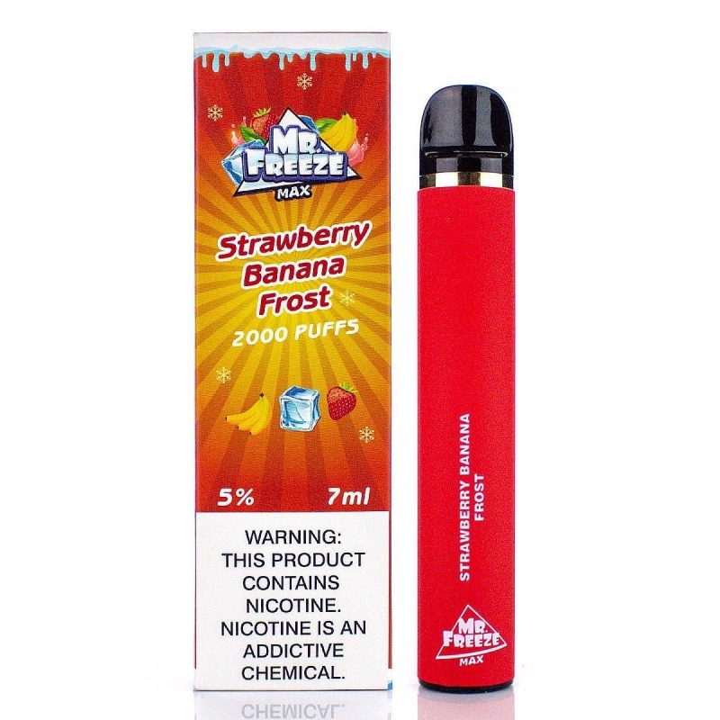 Mr. Freeze Max Disposable Device 5% (Individual) - 2000 Puffs strawberry banana frost with packaging