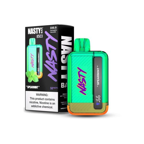 Nasty Juice – Nasty Bar Disposable 8500 Puffs 17mL 50mg Spearmint with Packaging