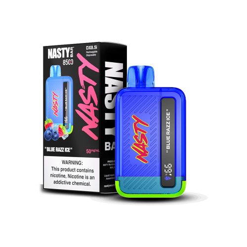 Nasty Juice – Nasty Bar Disposable 8500 Puffs 17mL 50mg Blue Razz Ice with Packaging