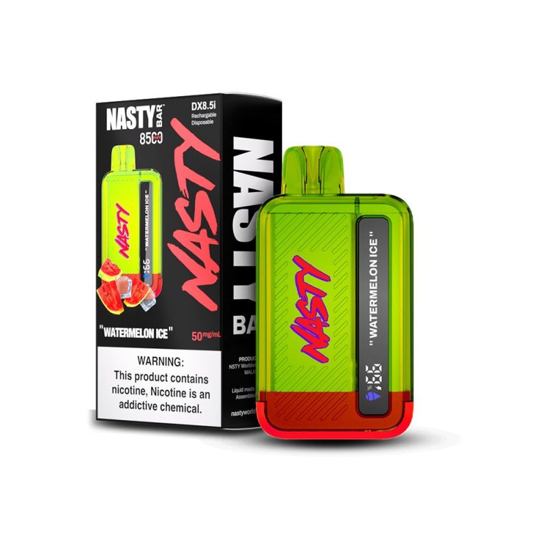 Nasty Juice – Nasty Bar Disposable 8500 Puffs 17mL 50mg Watermelon Ice with Packaging