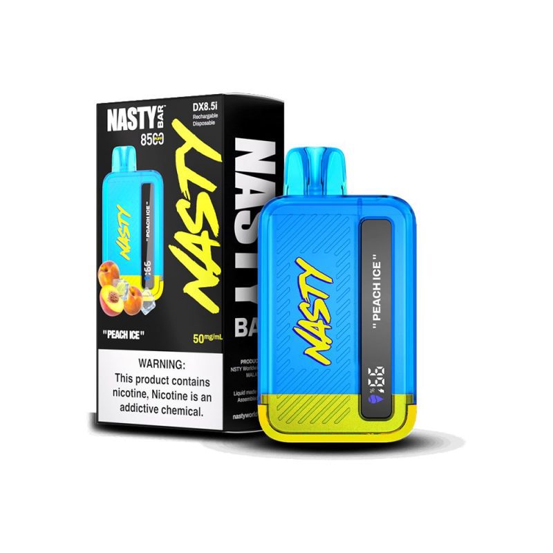 Nasty Juice – Nasty Bar Disposable 8500 Puffs 17mL 50mg Peach Ice with Packaging