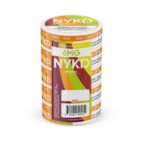 NYKD Nicotine Pouches (20ct Can)(5-Can Pack) Citrus Ice 6mg