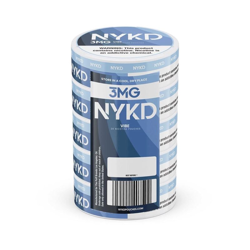 NYKD Nicotine Pouches (20ct Can)(5-Can Pack) - Vibe 6mg