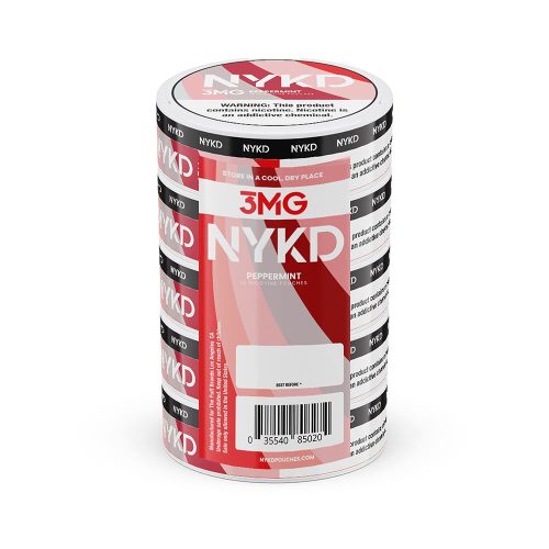 NYKD Nicotine Pouches (20ct Can)(5-Can Pack) Peppermint 3mg