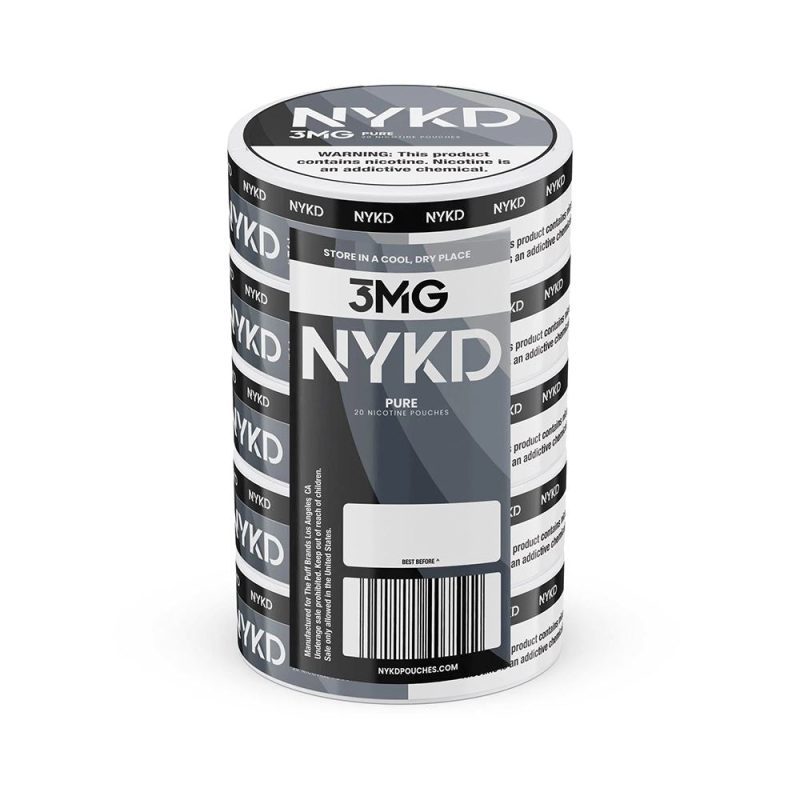 NYKD Nicotine Pouches (20ct Can)(5-Can Pack) - Pure 6mg