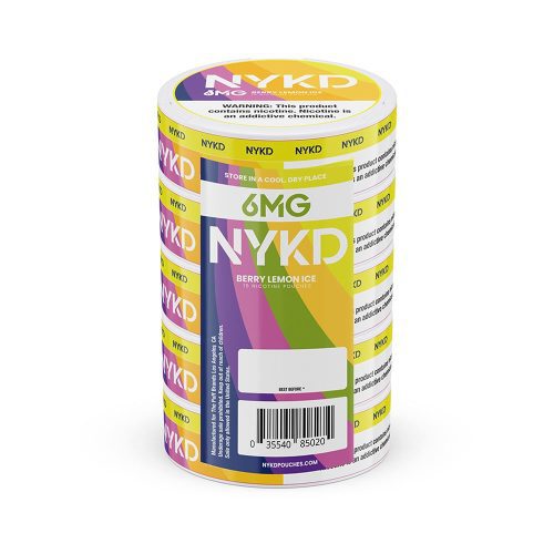 NYKD Nicotine Pouches (20ct Can)(5-Can Pack) Berry Lemon Ice 6mg