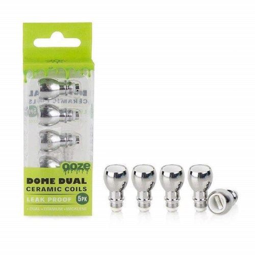 Ooze Dome Dual Ceramic Coils (5-Pack) with packaging