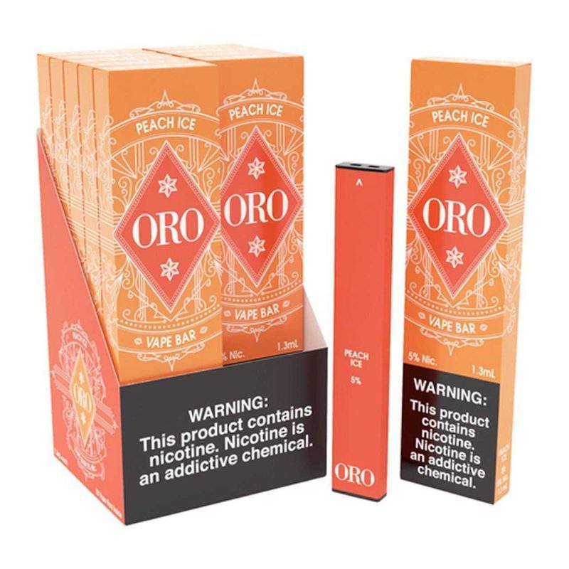 ORO Disposable | 300 Puffs | 1.3ml peach ice with packaging