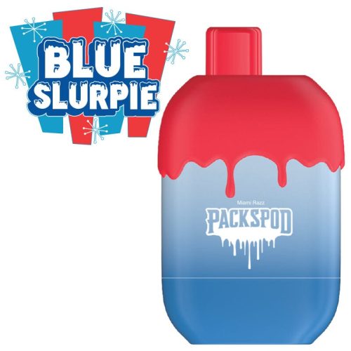 Packspod Disposable | 5000 Puffs | 12mL | 50mg - Blue Slurpee Miami Razz