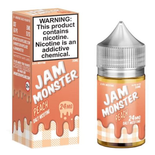 Peach By Jam Monster Salts E-Liquid with packaging