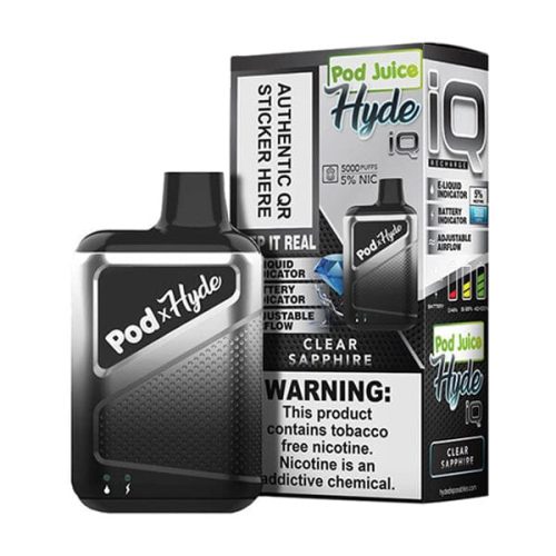 Pod Juice - Hyde IQ Disposable | 5000 Puffs | 8mL - Clear Sapphire with packaging