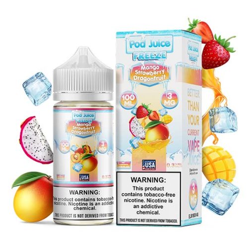 Mango Strawberry Dragonfruit Freeze by Pod Juice TFN Series 100mL with Packaging