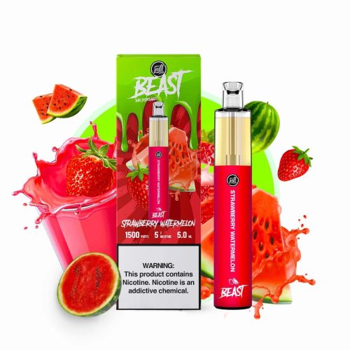 PUFF LABS | Puff Beast Bar Disposable 1500 Puff (Individual) strawberry watermelon with packaging