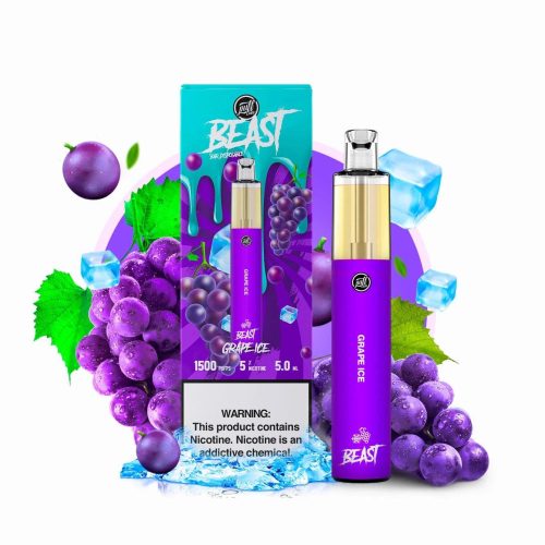 PUFF LABS | Puff Beast Bar Disposable 1500 Puff (Individual) grape ice with packaging