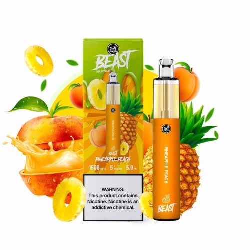 PUFF LABS | Puff Beast Bar Disposable 1500 Puff (Individual) pineapple peach with packaging