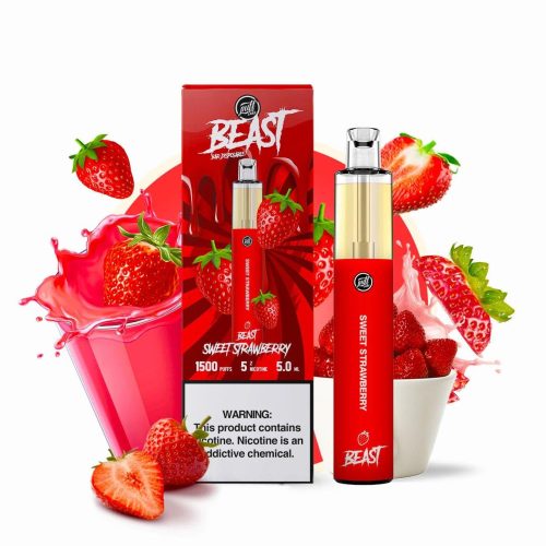 PUFF LABS | Puff Beast Bar Disposable 1500 Puff (Individual) sweet strawberry with packaging