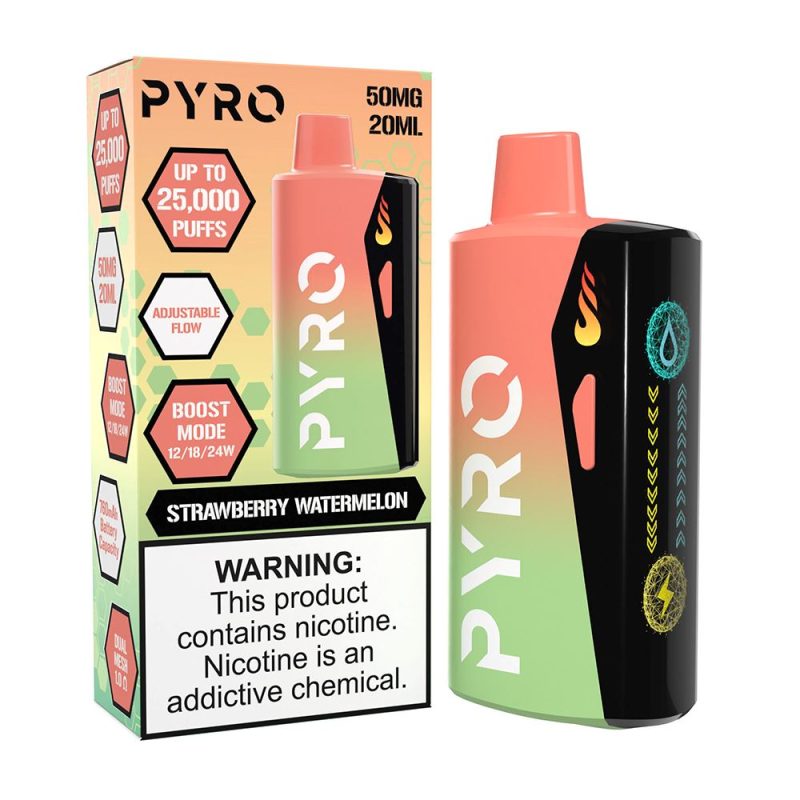 Pyro Boost Disposable - Strawberry Watermelon with packaging