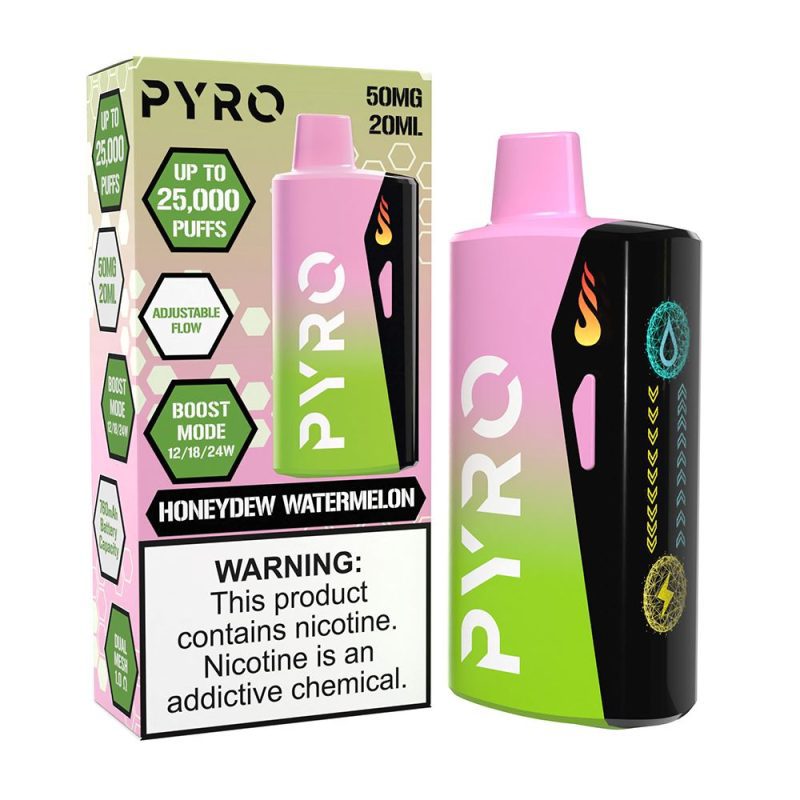 Pyro Boost Disposable - Honeydew Watermelon with packaging