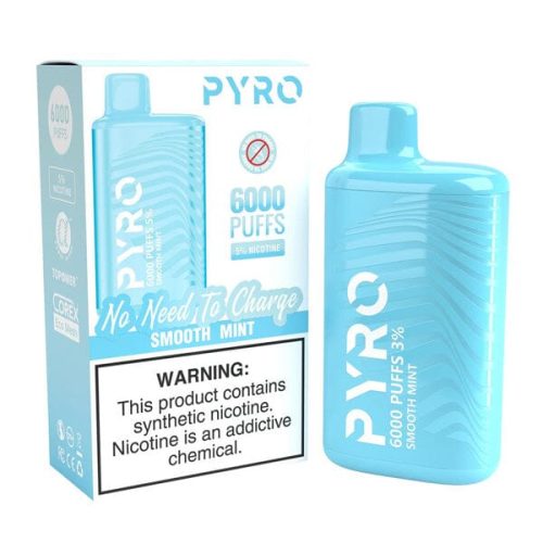 Pyro Disposable | 6000 Puffs | 13ml | 5% Smooth Mint with packaging