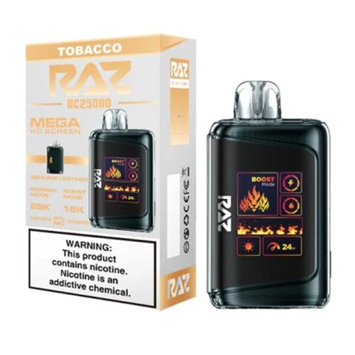 RAZ DC25000 Disposable 25000 Puffs 16mL 50mg tobacco with packaging