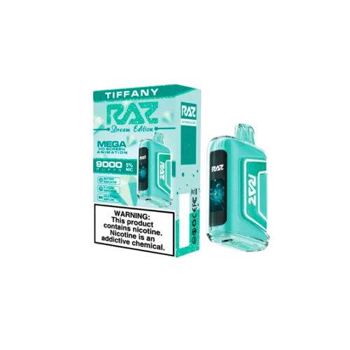 RAZ TN9000 Disposable 9000 Puffs 12mL 50mg Tiffany (Kiwi Watermelon) with packaging