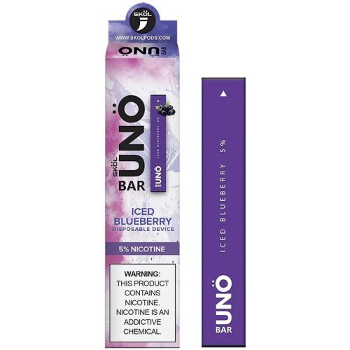 SKOL | UNO Bar Disposable 5% Nicotine (Individual) iced blueberry with packaging 