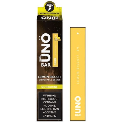 SKOL | UNO Bar Disposable 5% Nicotine (Individual) lemon biscuit with packaging