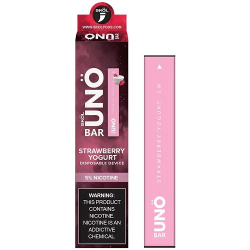 SKOL | UNO Bar Disposable 5% Nicotine (Individual) strawberry yogurt with packaging