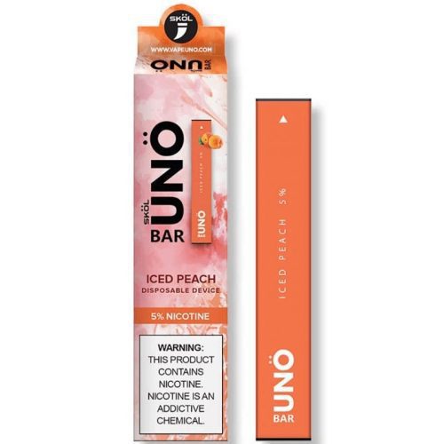 SKOL | UNO Bar Disposable 5% Nicotine (Individual) iced peach with packaging