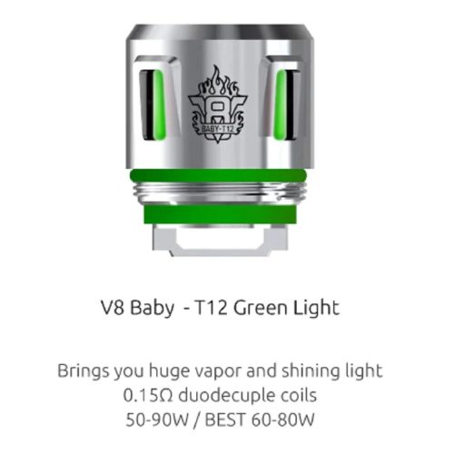 SMOK V8 Baby Prince Coils (Pack of 5) V8 Baby-T12 Green Light