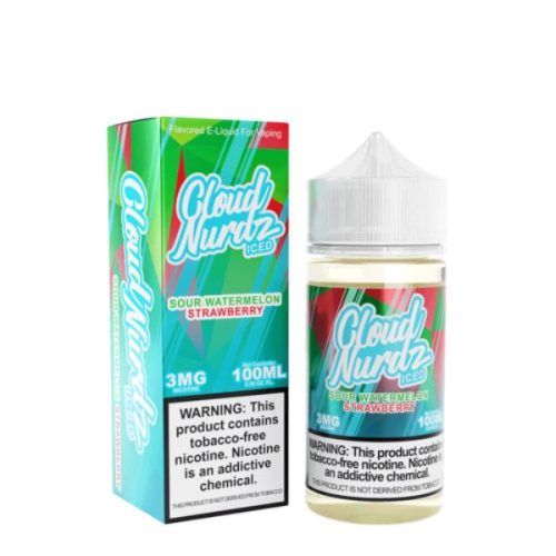 sour watermelon strawberry iced by cloud nurdz series e liquid 597145