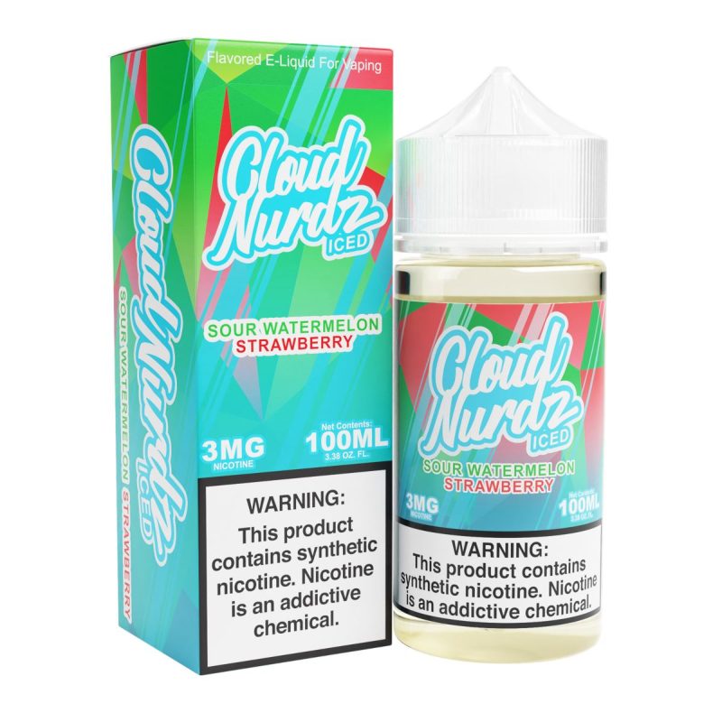 sour watermelon strawberry iced by cloud nurdz tfn 100ml 206200