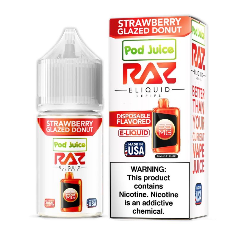 Strawberry Glazed Donut | Pod Juice x RAZ Salt | 30ml | Bottle with Packaging