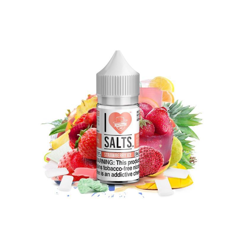 strawberry ice salt by mad hatter ejuice 30ml 282031