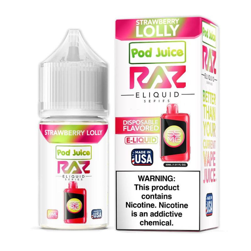 Strawberry Lolly | Pod Juice x RAZ Salt | 30ml | Bottle with Packaging