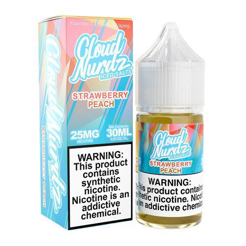 Strawberry Peach Ice | Cloud Nurdz Salts | 30mL | Bottle with Packaging