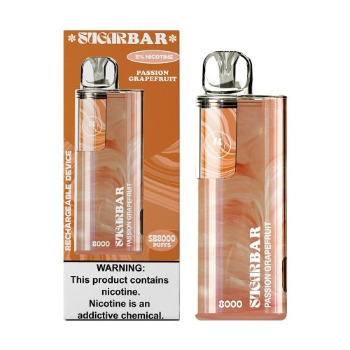 Sugarbar SB8000 Disposable 8000 Puffs 19mL 50mg passion grapefruit with pcakaging