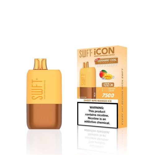 SWFT Icon Disposable | 7500 Puffs | 17mL | 5% - Sweet Ripe Mango Ice with packaging