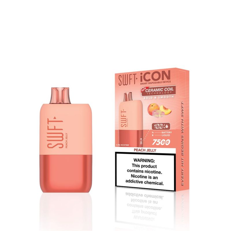 SWFT Icon Disposable | 7500 Puffs | 17mL | 5% - peachy Jelly with packaging