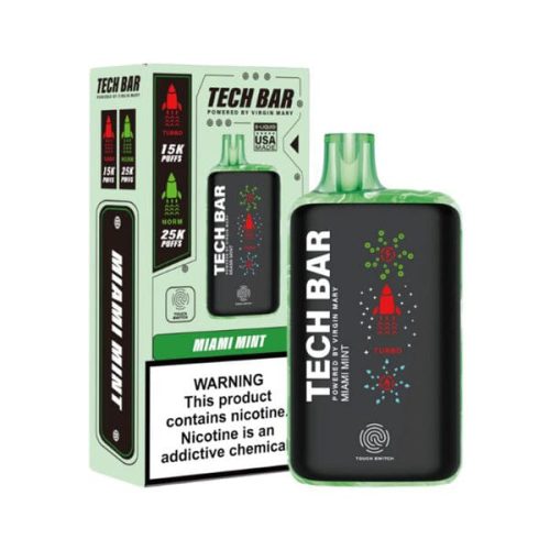 Tech Bar Disposable miami mint with packaging