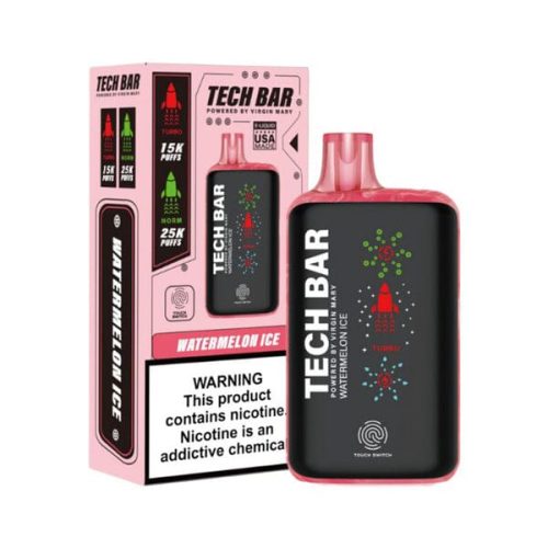 Tech Bar Disposable watermelon ice with packaging