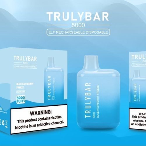 Truly Bar (Elf Edition) 5000 Puffs 13mL blue raspberry freeze with packaging