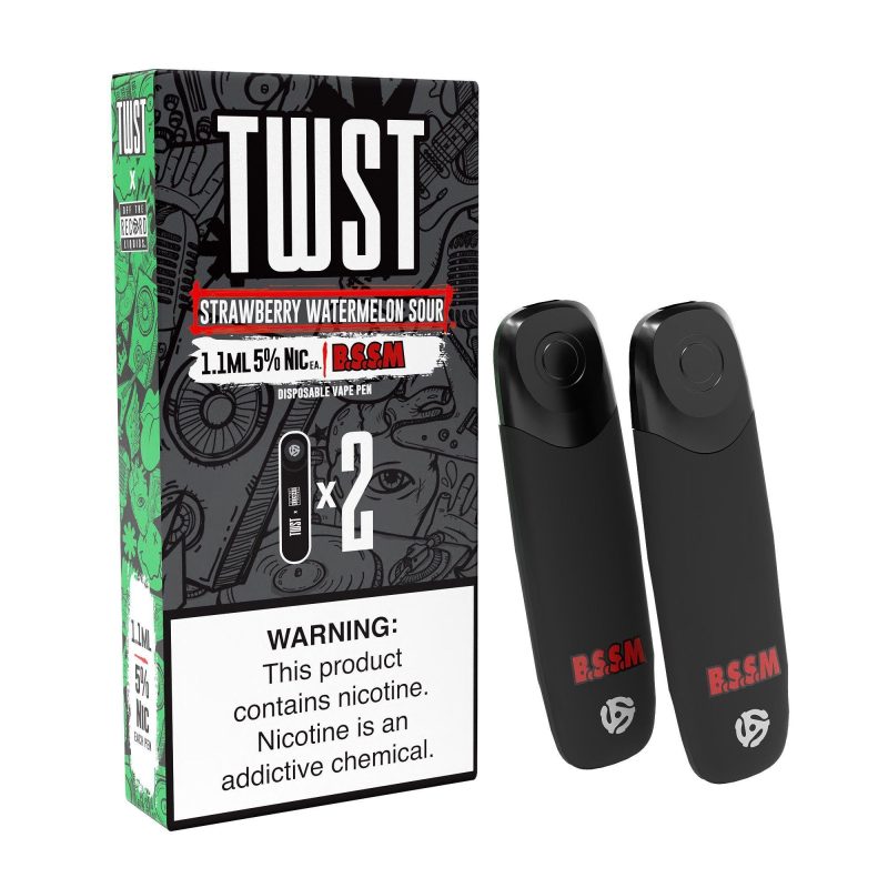 TWST X OTR | Disposables 5% Nicotine (Individual) strawberry watermelon sour with packaging