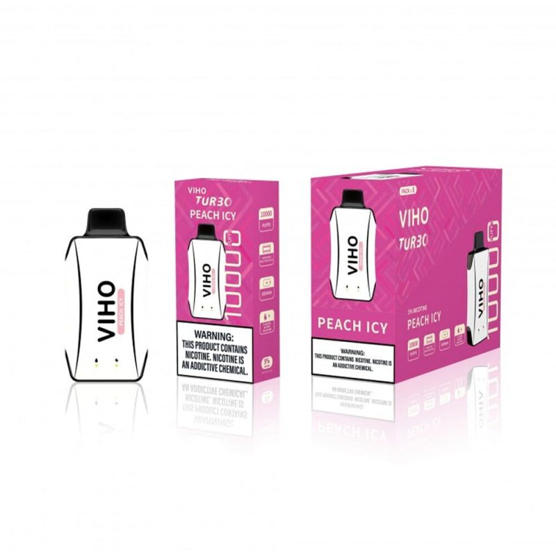 Viho Turbo Disposable - peach icy with packaging