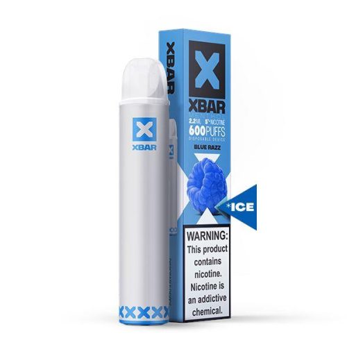 X BAR Disposable E-Cigs (Individual) blue razz ice with packaging