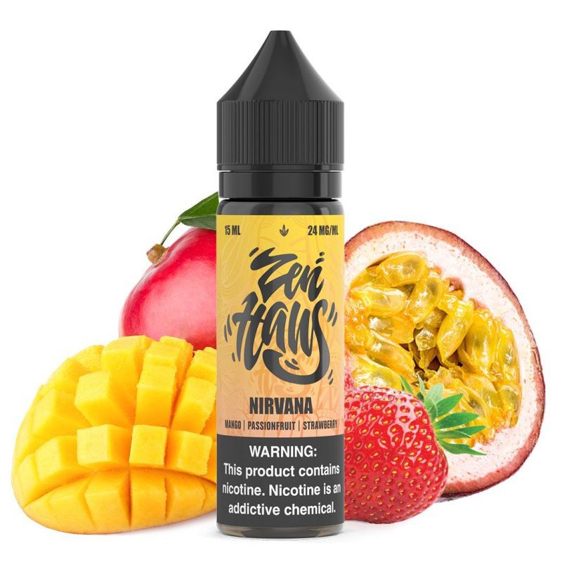 Nirvana by ZEN HAUS SALTS E-Liquid 15ml bottle with background